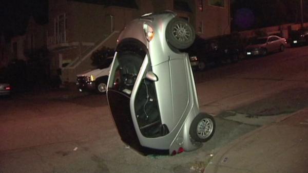 PHOTO: 'Smart Car Tipping' Becomes Urban Version of Cow Tipping